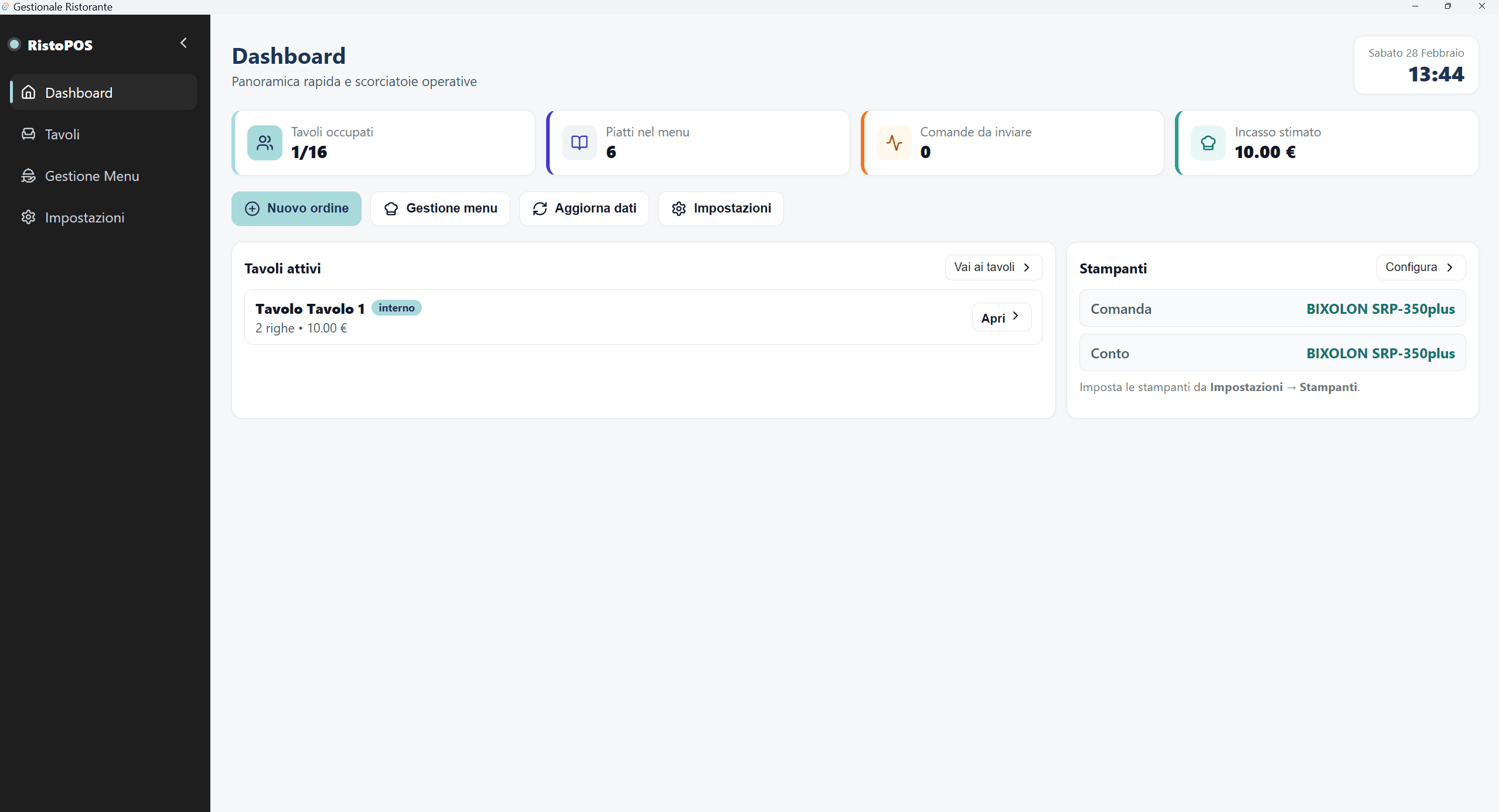 Dashboard RosySystem
